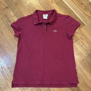 Fun Lacoste Polo in plum color, size 42